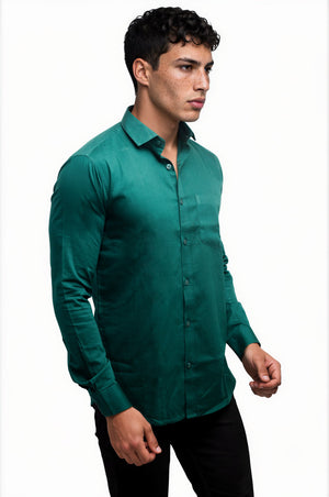 bottle green shirt