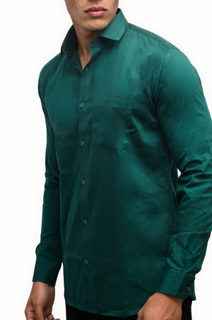 bottle green shirt