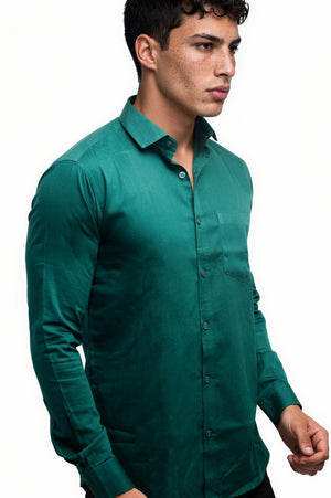 bottle green shirt
