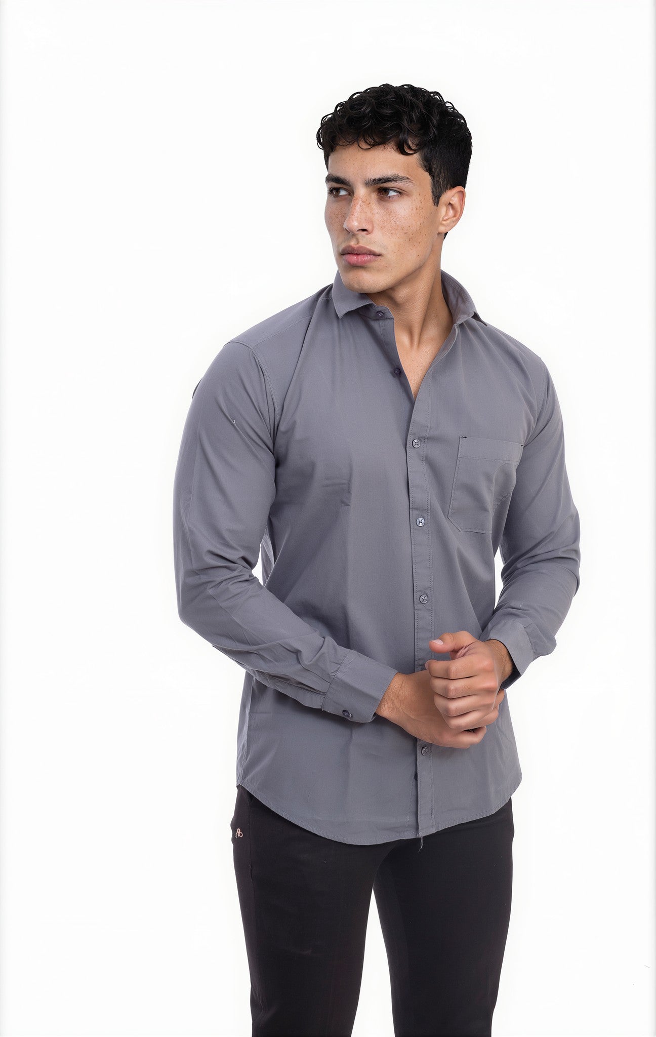 grey shirt