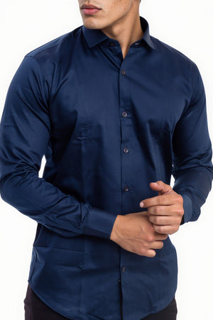 navy blue shirt