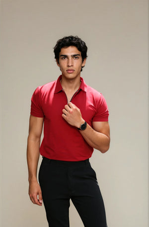 maroon polo t-shirt