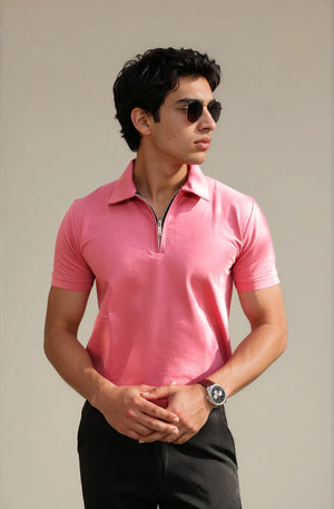 pink polo t-shirt