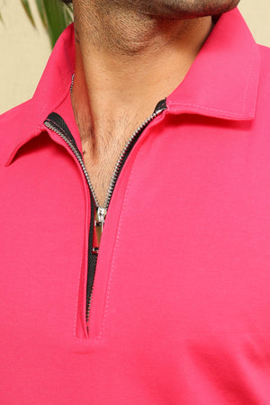 pink polo t-shirt