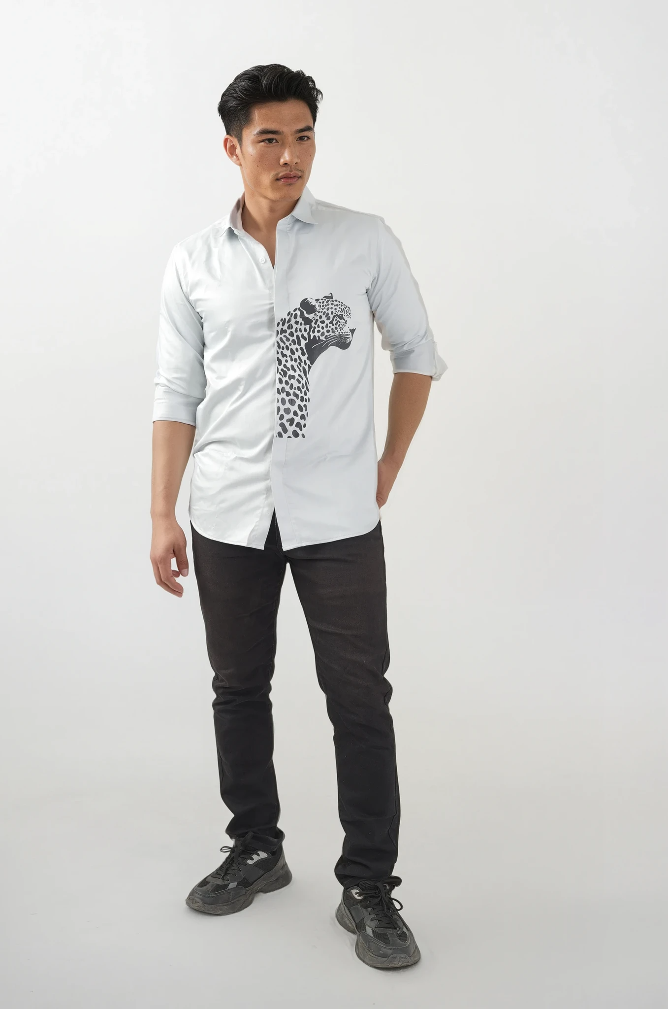 Leopard Luxe Light Grey Shirt