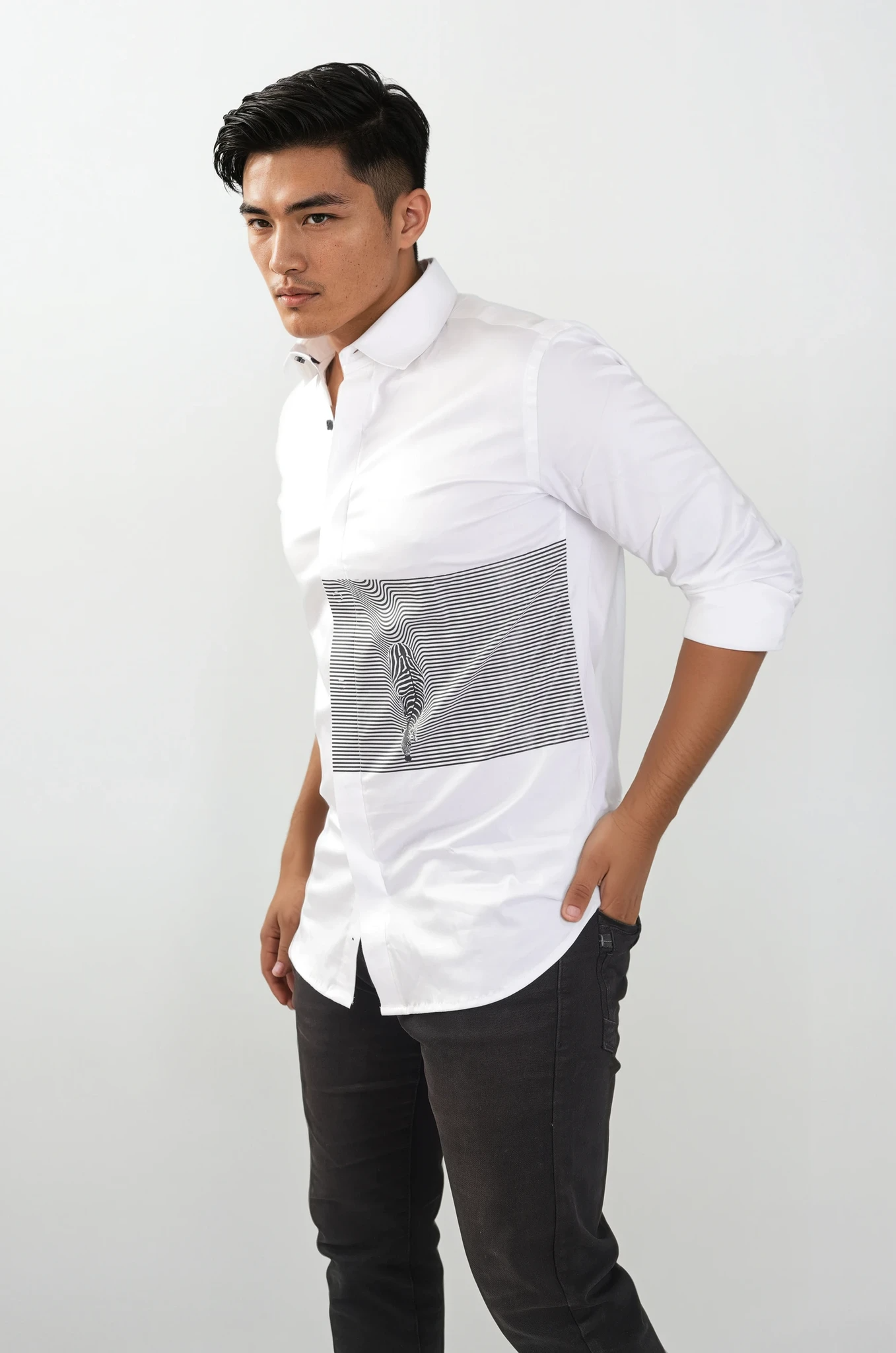 The Apex Contour - Optical Illusion Zebra Shirt