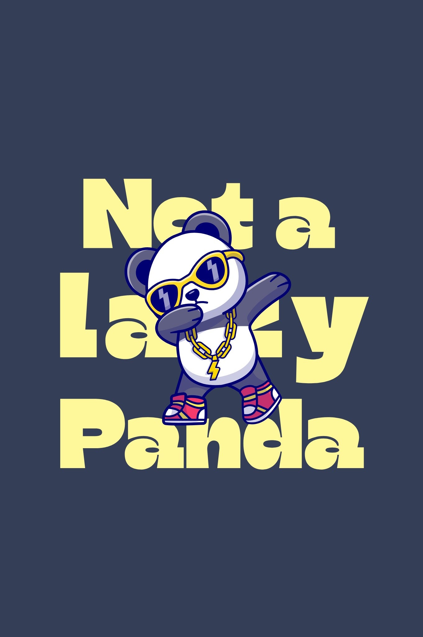 Oversized Tshirt Not A Lazy Panda Navy Blue