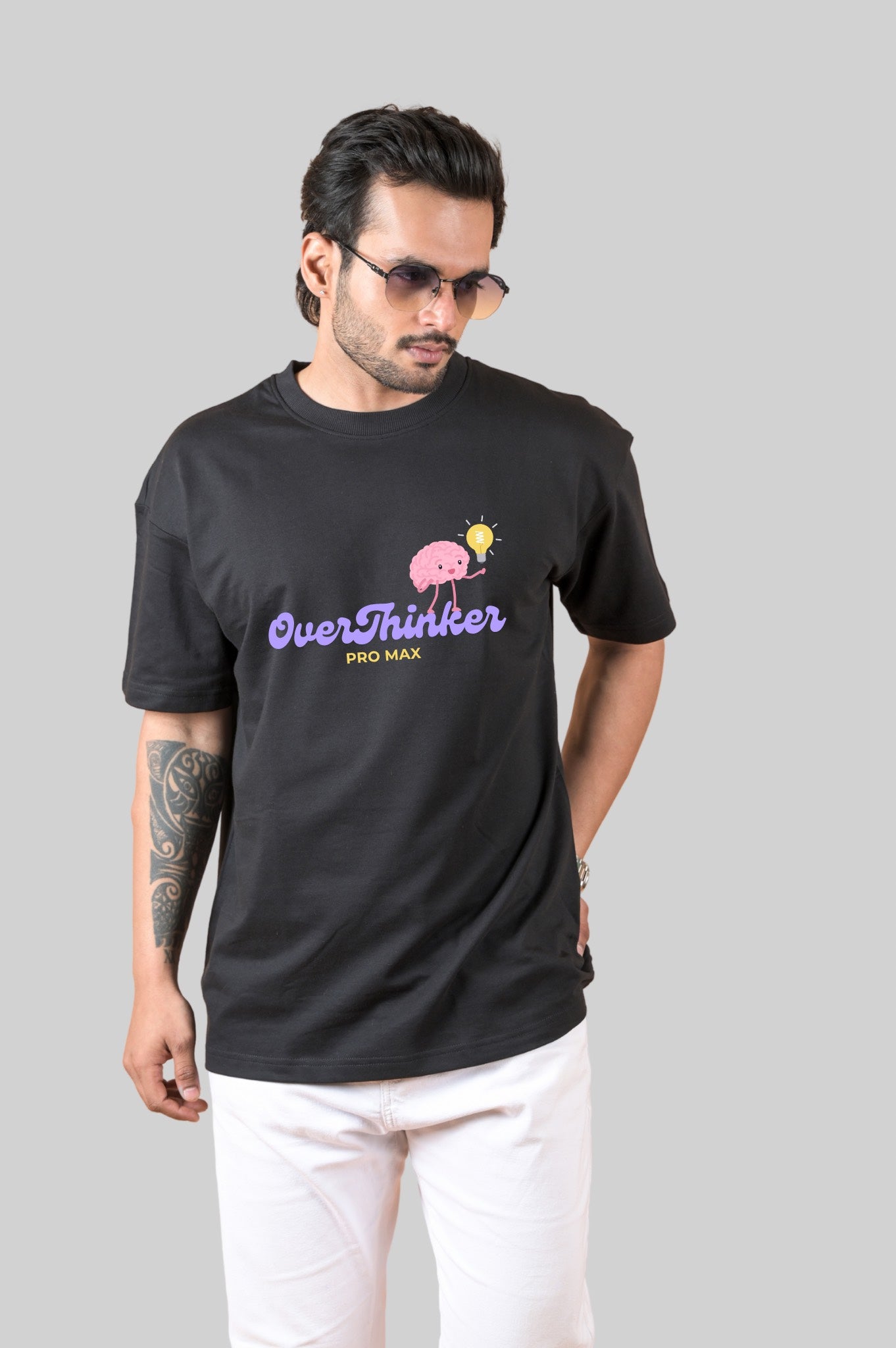 Oversized Tshirt Overthinker Pro Max Black