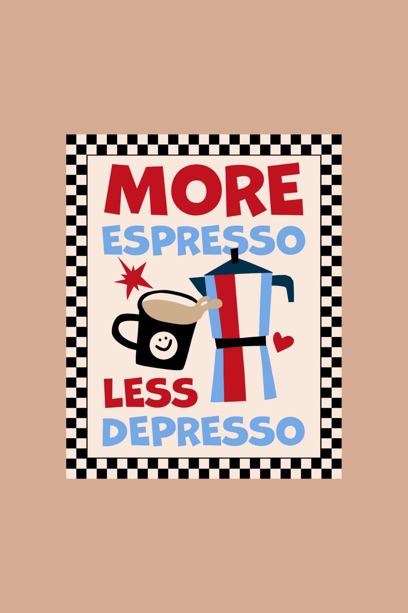 Oversized Tshirt More Espresso Less Depresso Beige