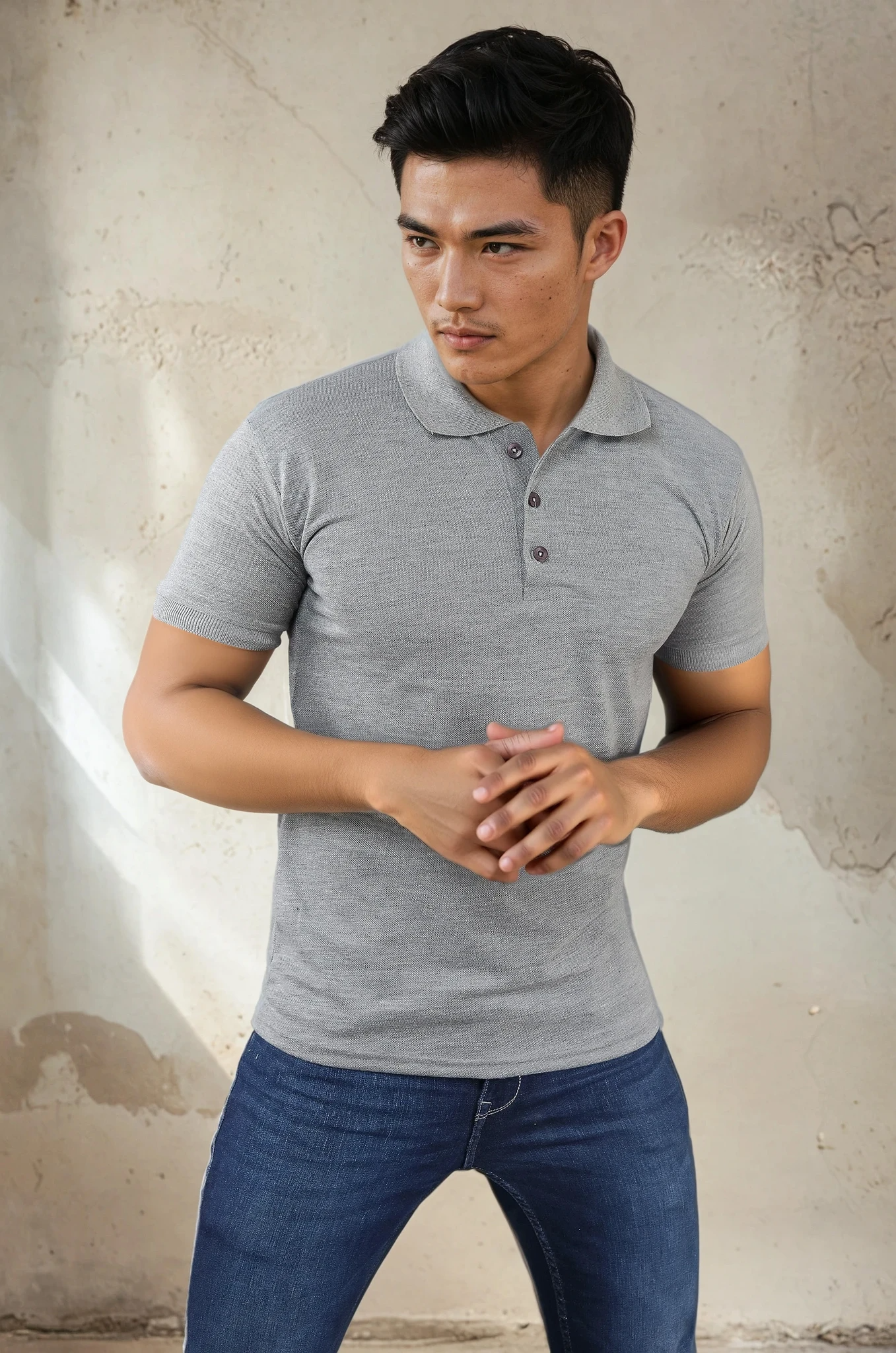 Grey Polo T-shirt