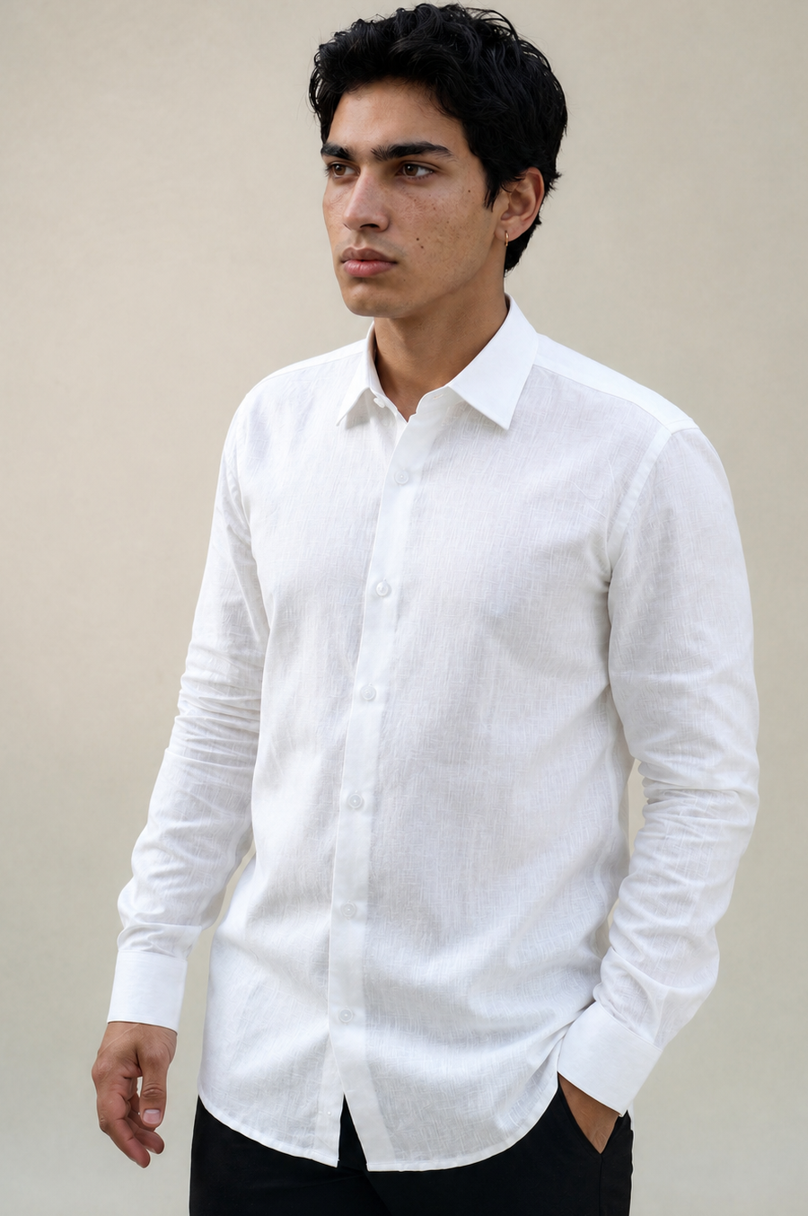 Pure White Linen Shirt