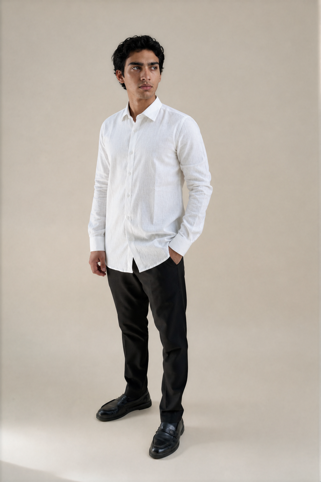 Pure White Linen Shirt