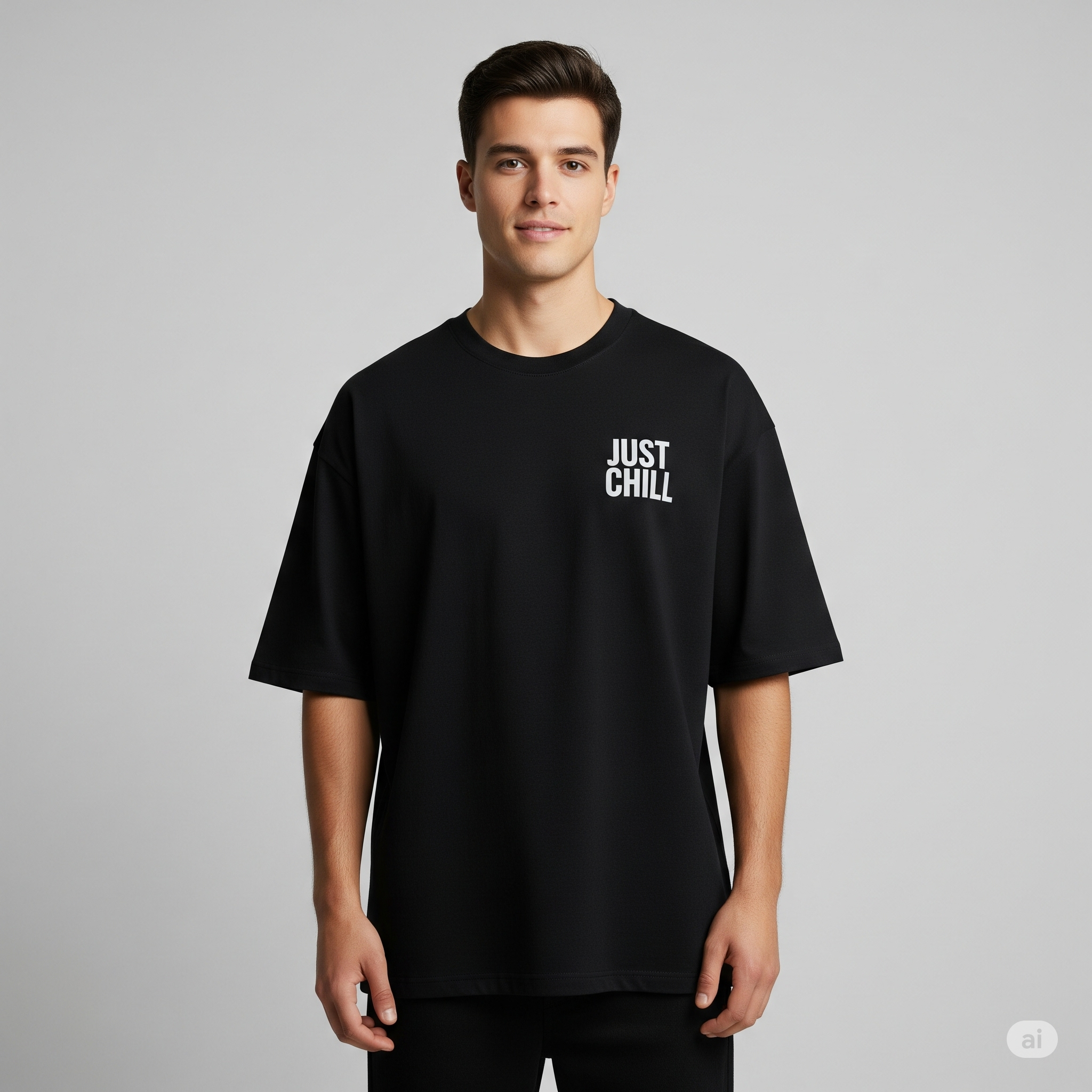 Oversized Tshirt Black Just Chill