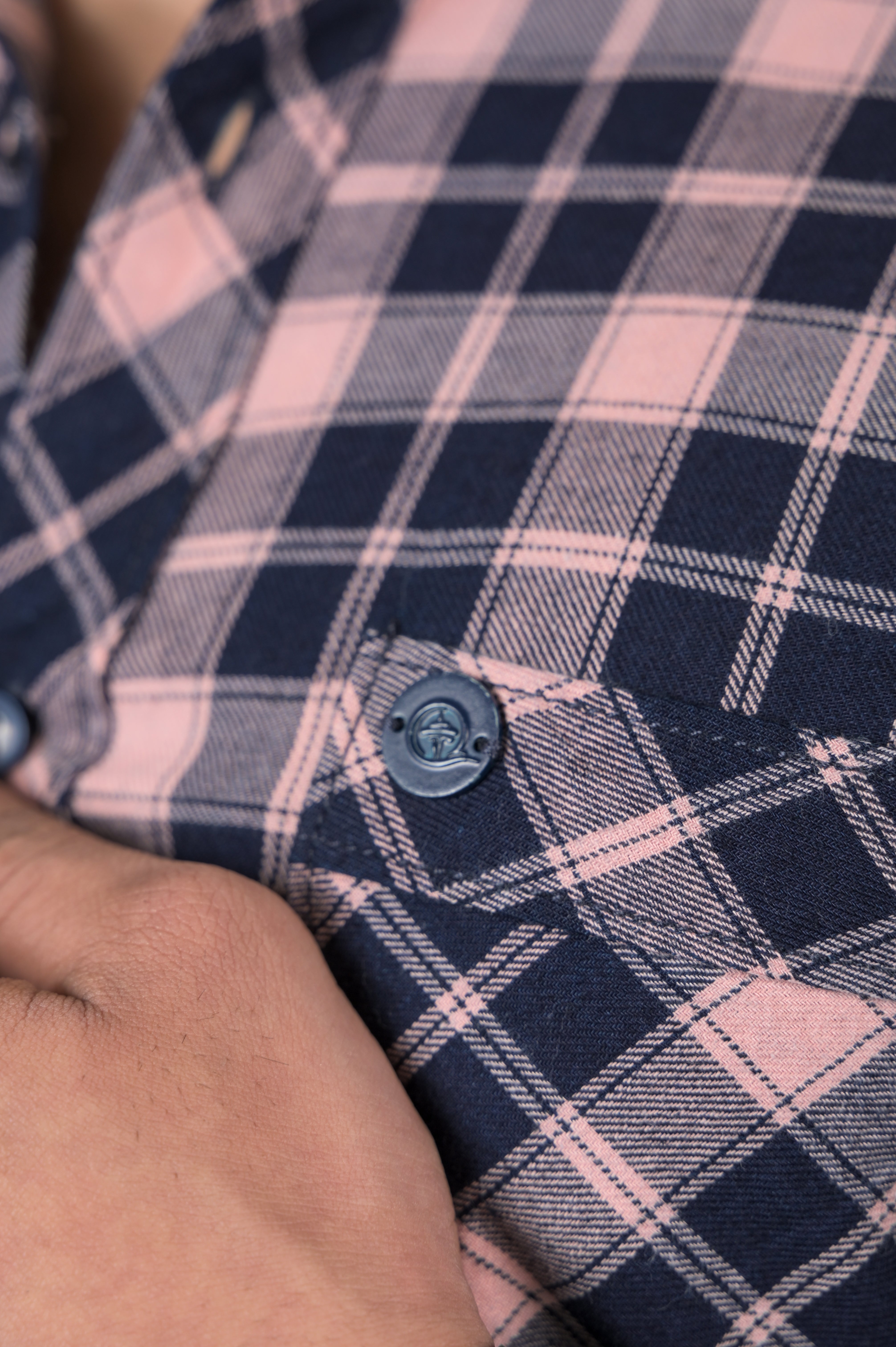 Pink Indigo Check Shirt For Men