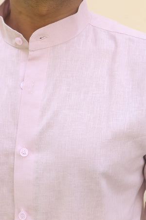 pink linen shirt