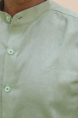 Green Stand collar shirt