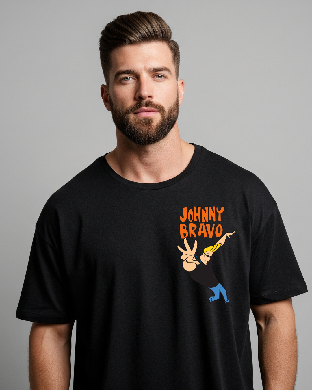 Oversized Tshirt Black Johnny Bravo