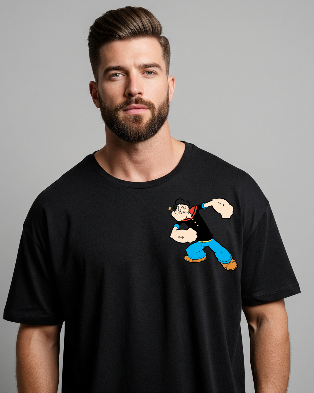 Oversized Tshirt Black Popeye