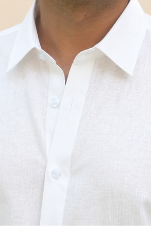 Pure White Linen Shirt