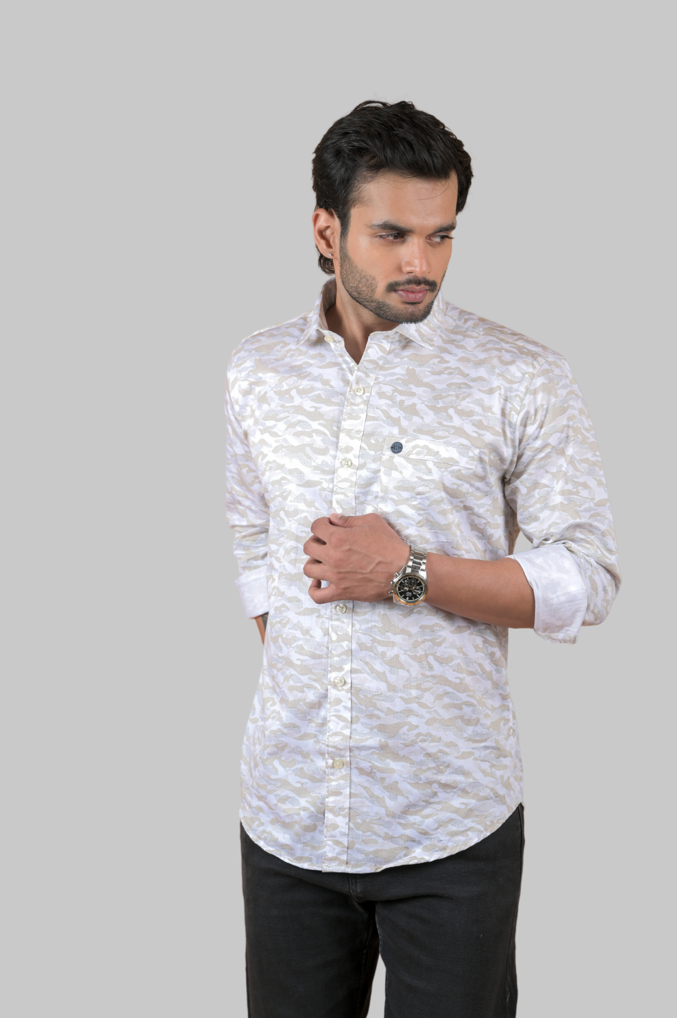 Printed Shirts for Men - Camouflage Brown