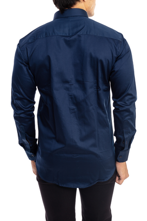 navy blue shirt