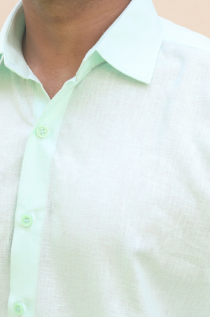 green Linen Shirt