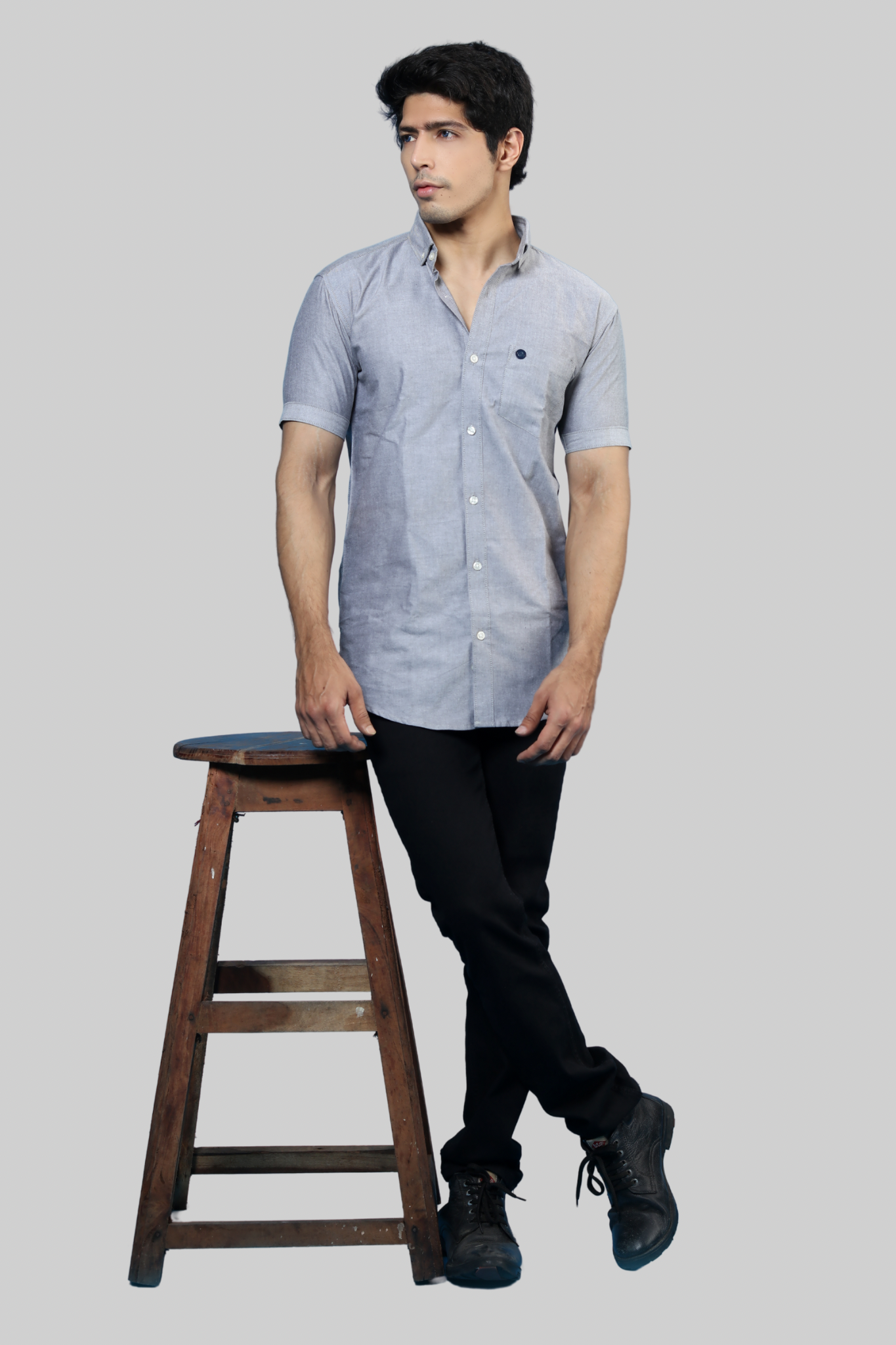 Light Grey Oxford Plain Shirt