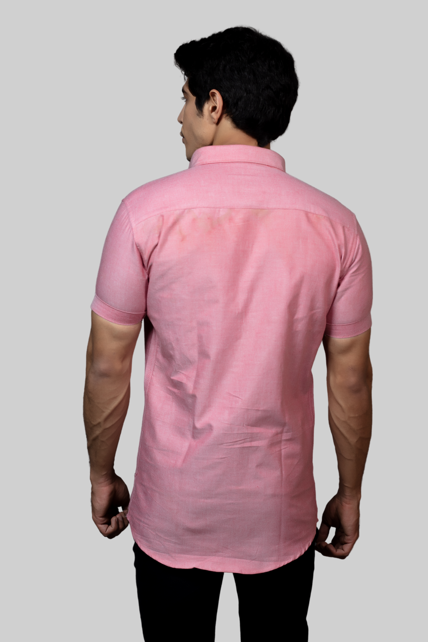 Pink Oxford Short Sleeves Shirt