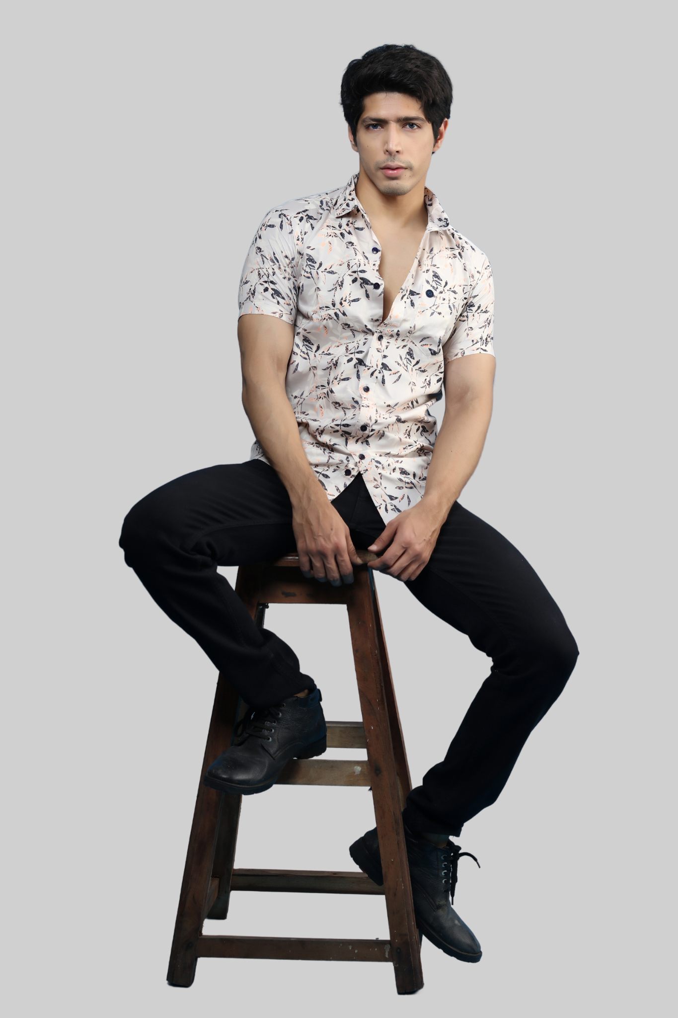 Printed Half Sleeve Shirt Beach Sand