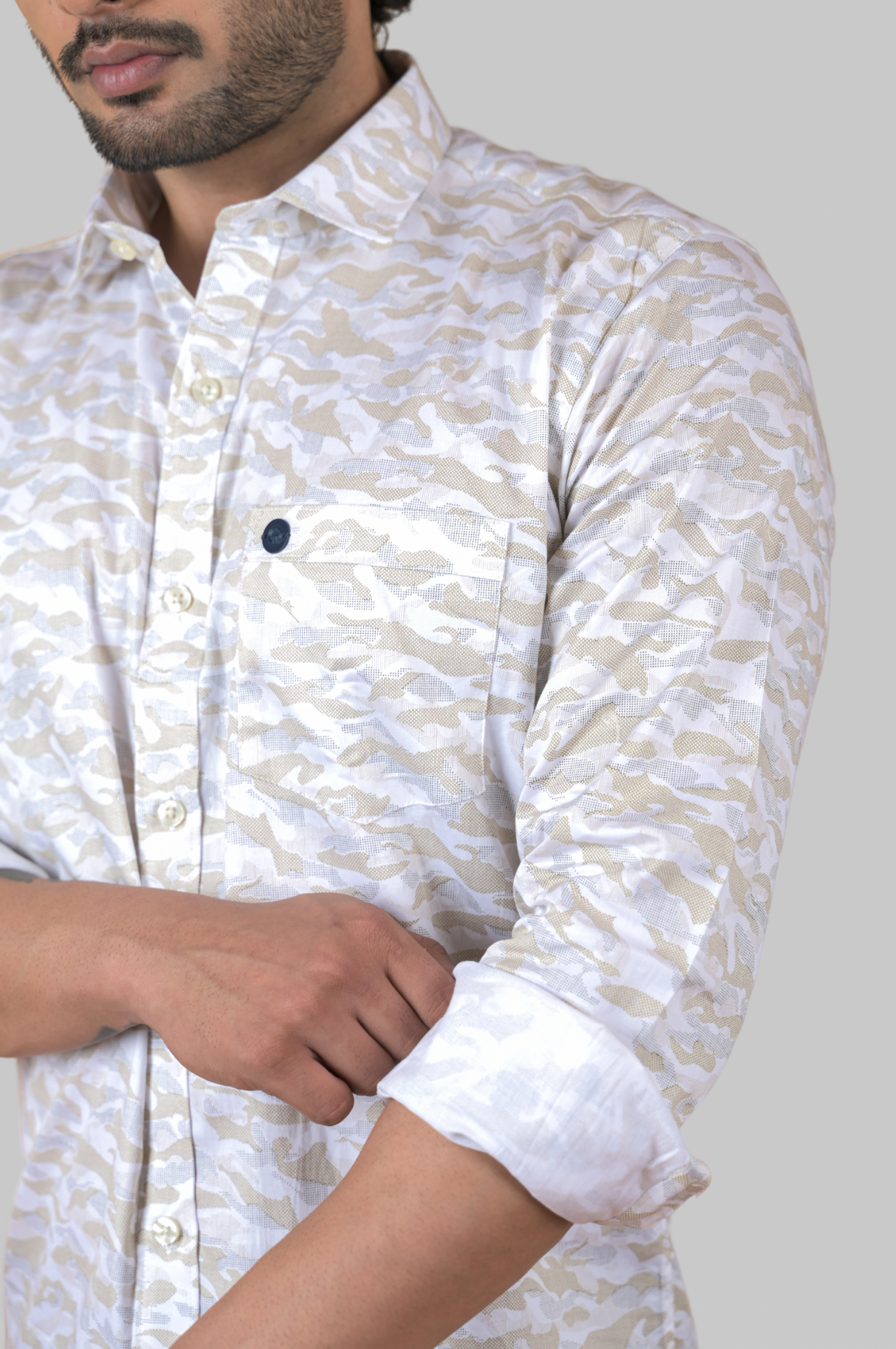 Printed Shirts for Men - Camouflage Brown