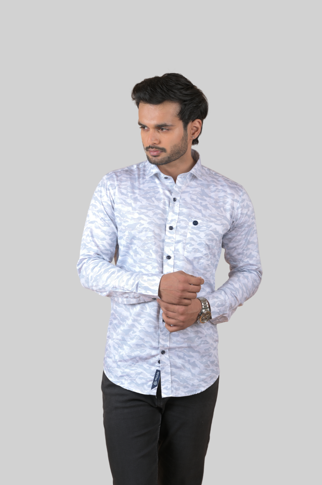 Printed Shirts for Men - Camouflage Blue
