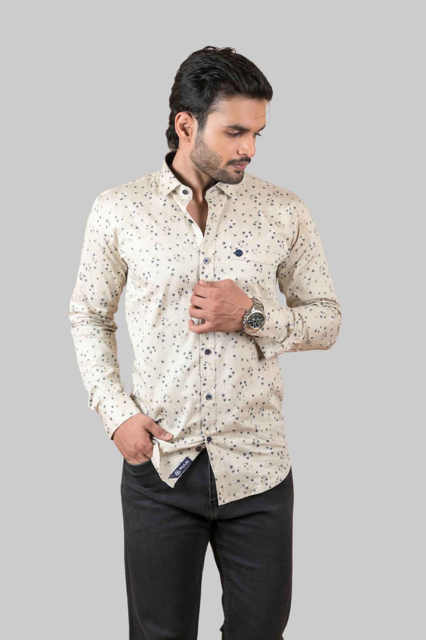 Brown Printed Shirt For Men