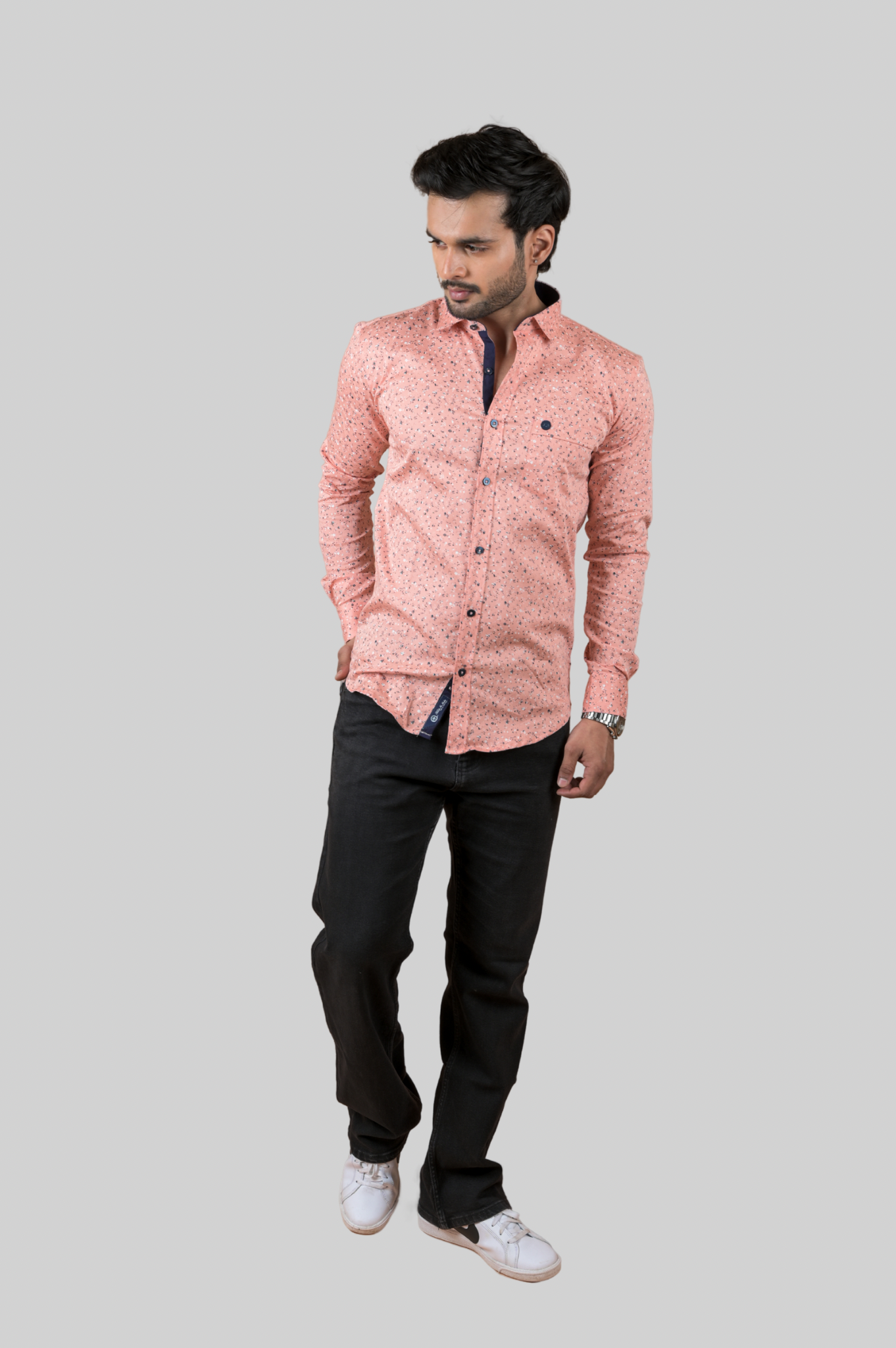 Printed Shirts for Men - Peach