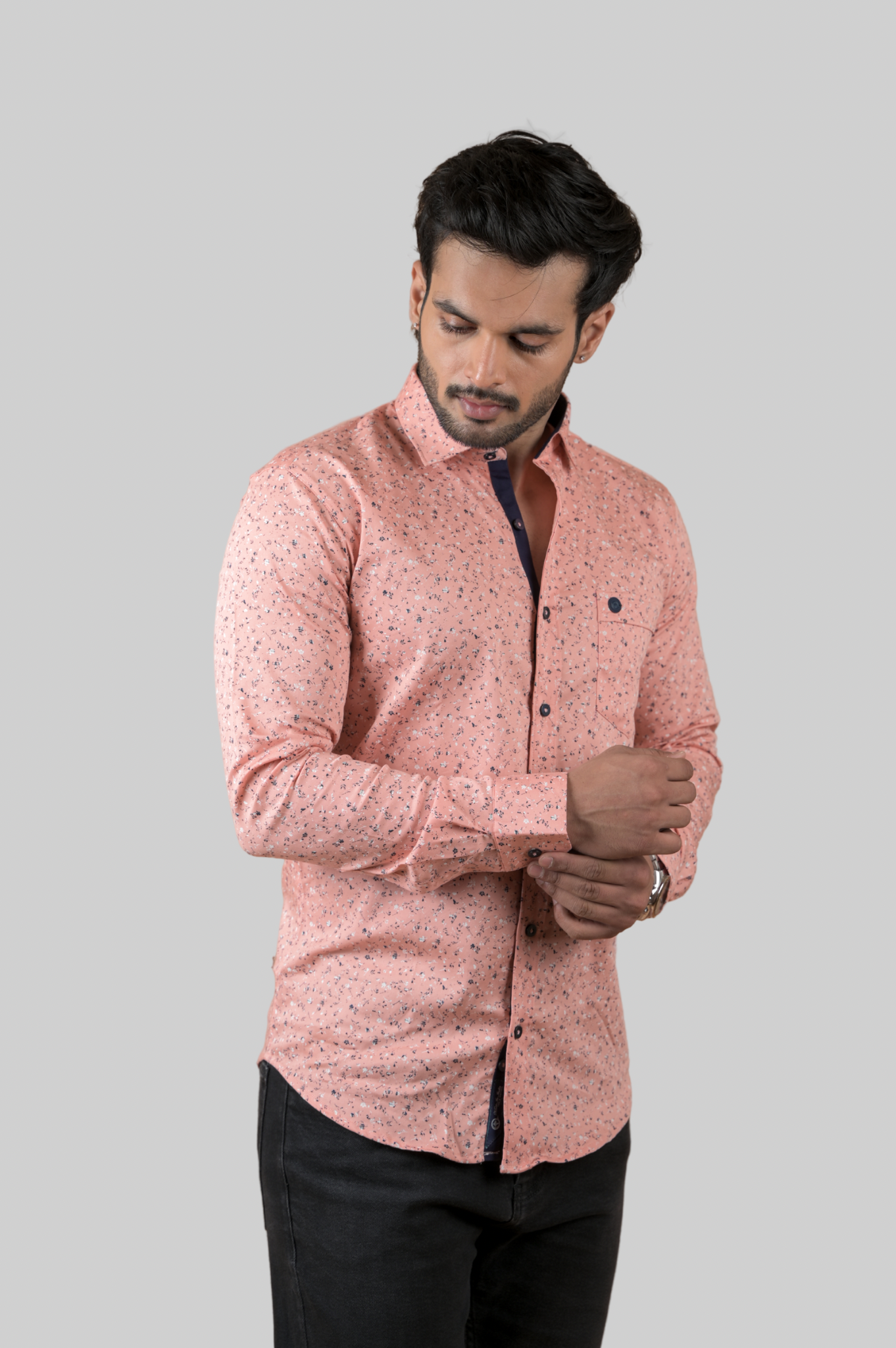 Printed Shirts for Men - Peach