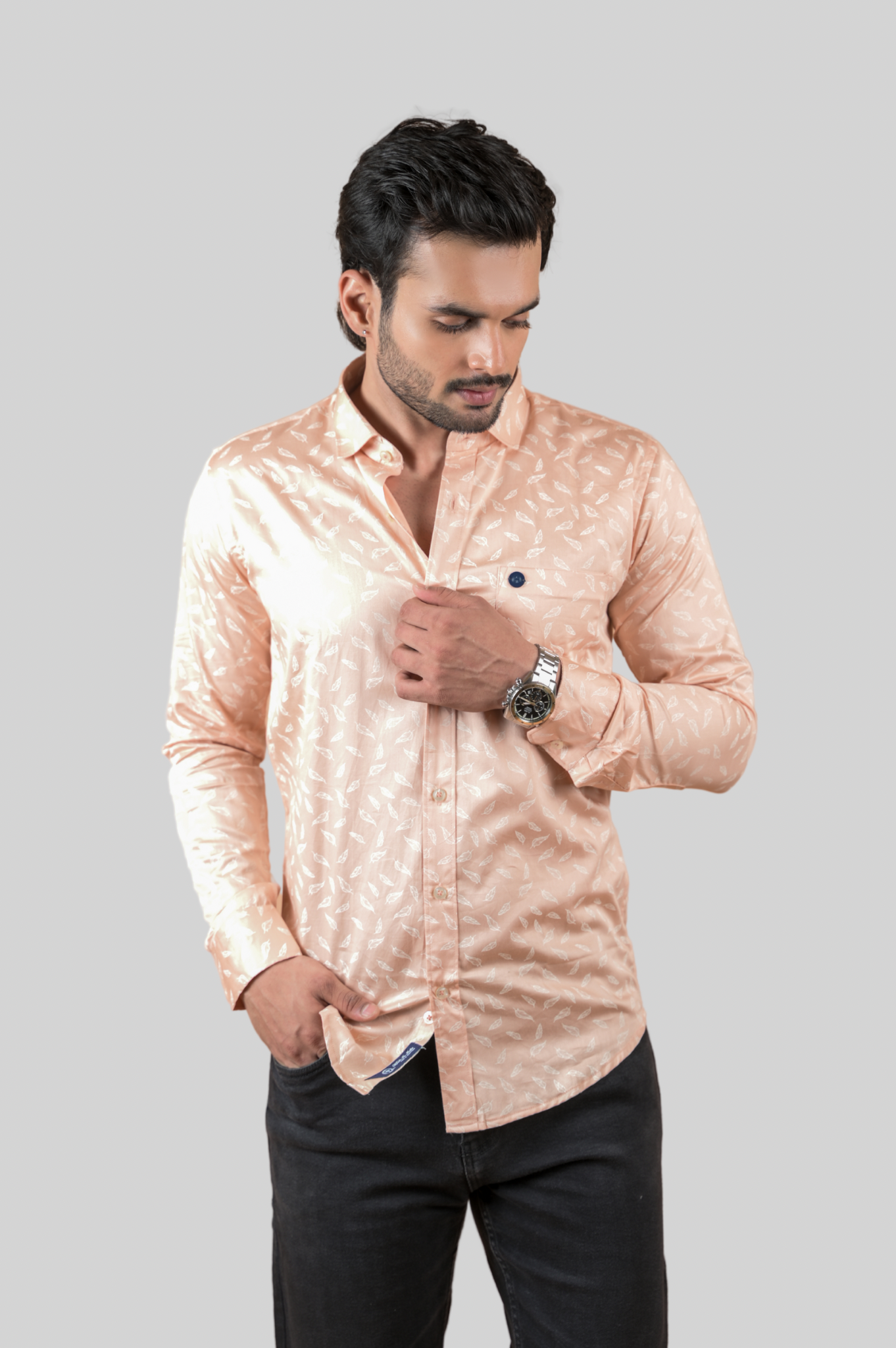 Printed Shirts for Men Peach