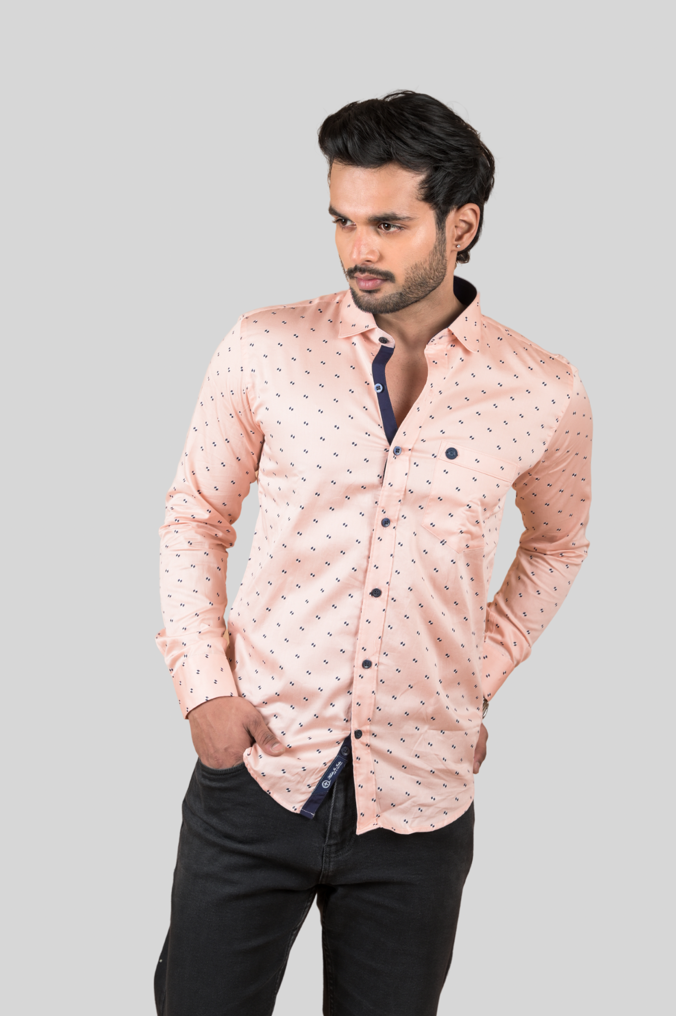 Printed Shirts for Men Peach