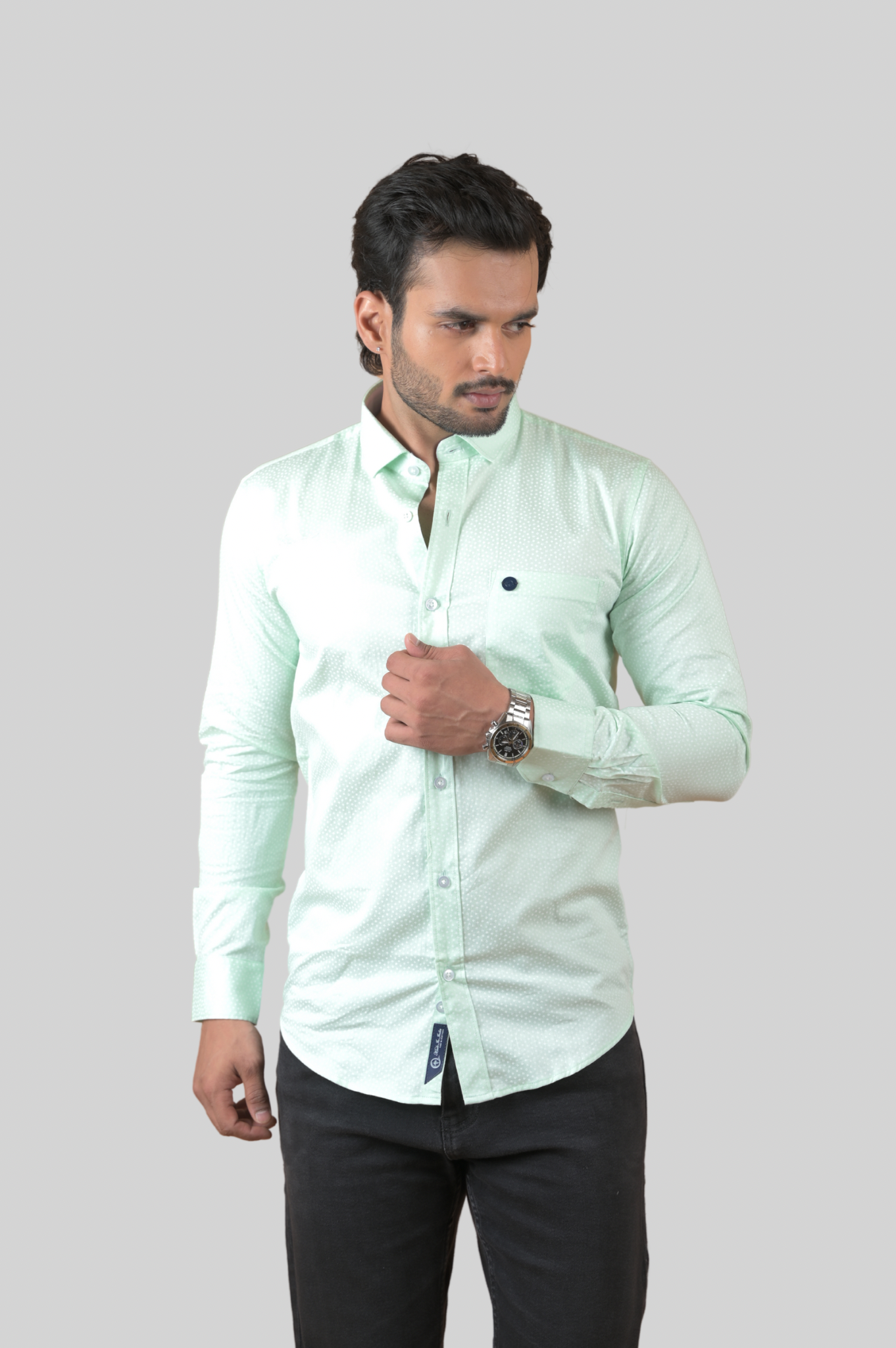 Green Printed Shirt For Men