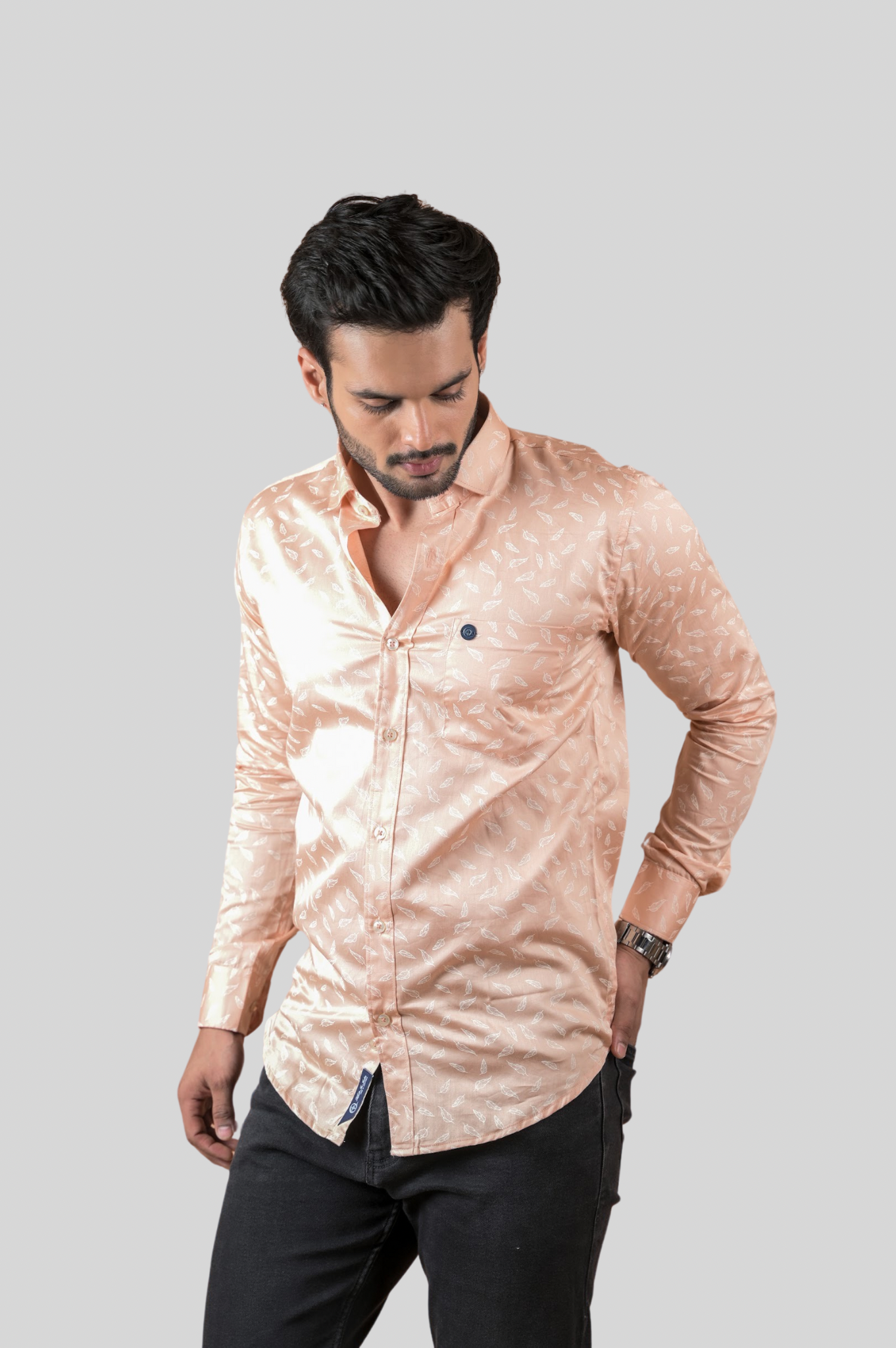 Printed Shirts for Men Peach