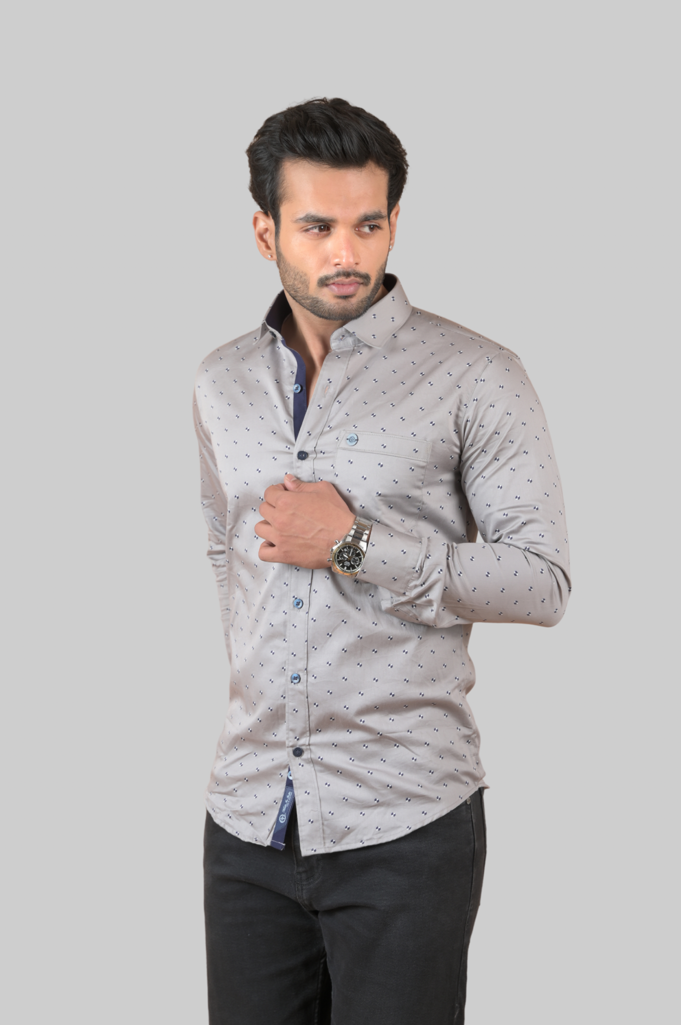 Printed Shirts for Men Grey