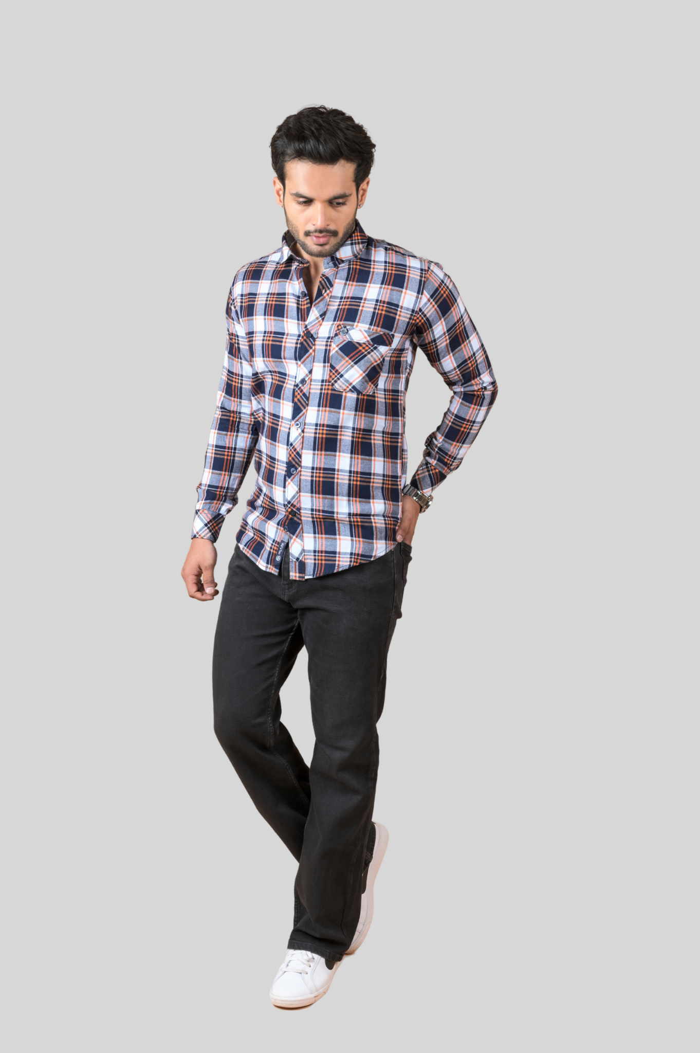 Melange Check Shirt For Men