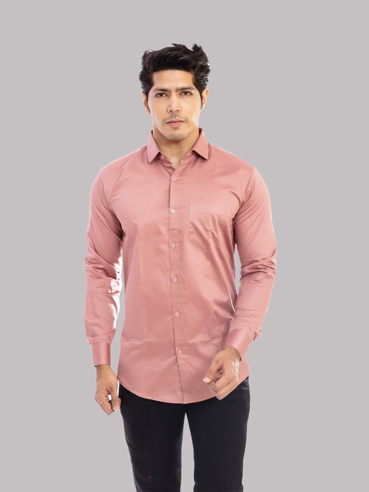 Formal Shirts Light Pink Solid Giza Cotton shirts