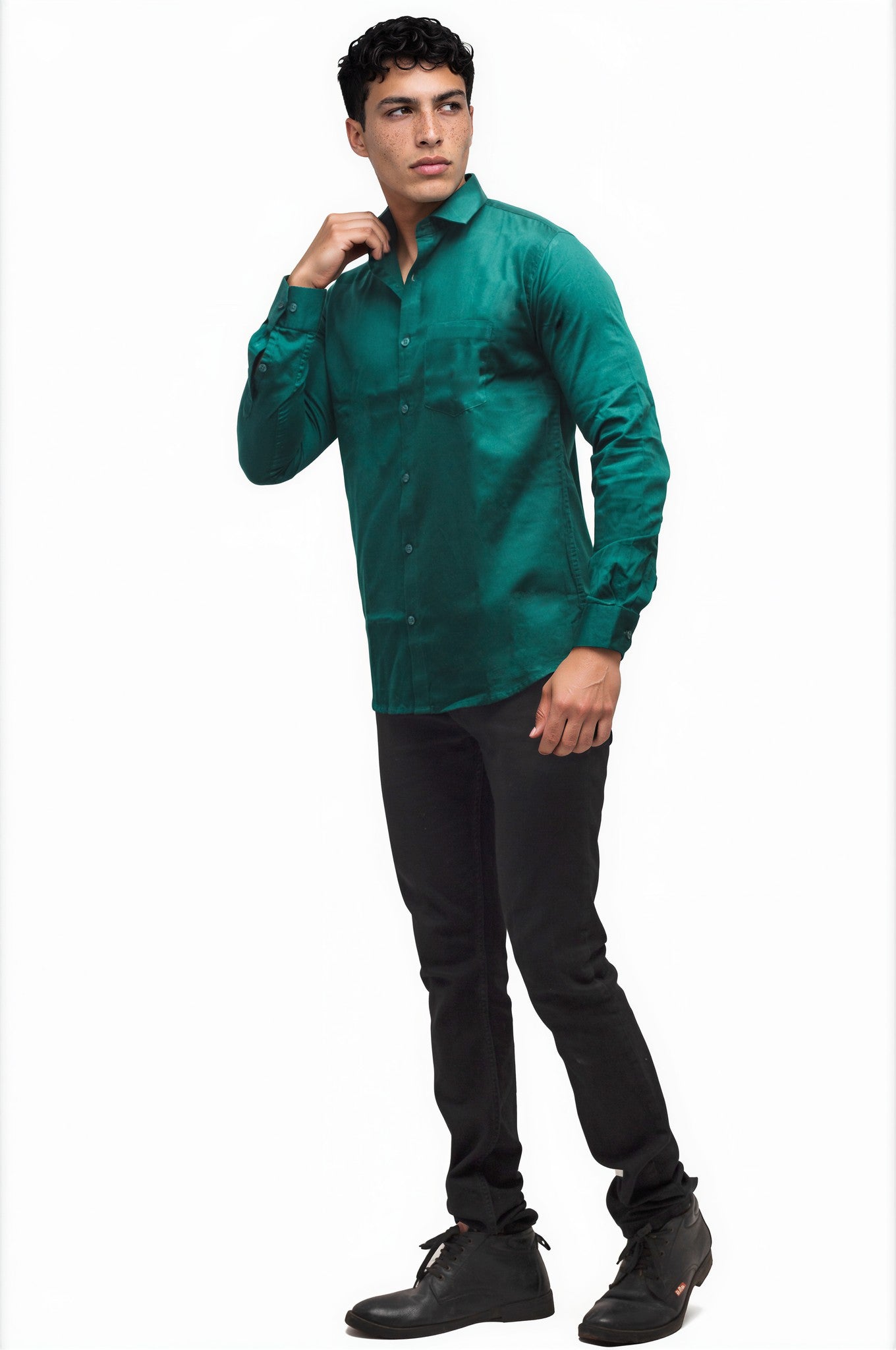 bottle green shirt 