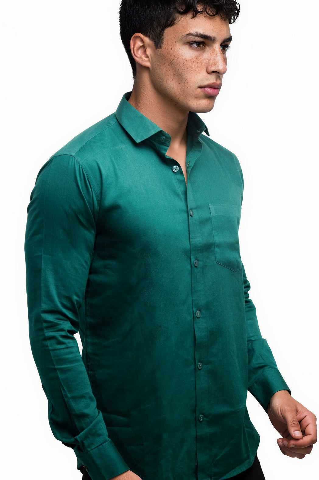 bottle green shirt 