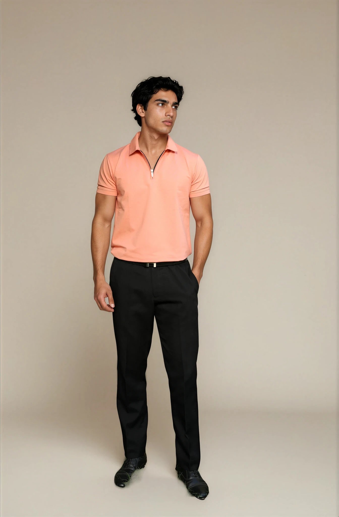 peach polo t-shirt