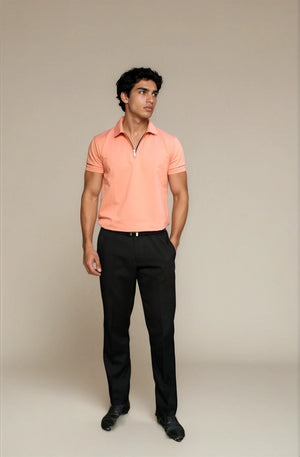 peach polo t-shirt