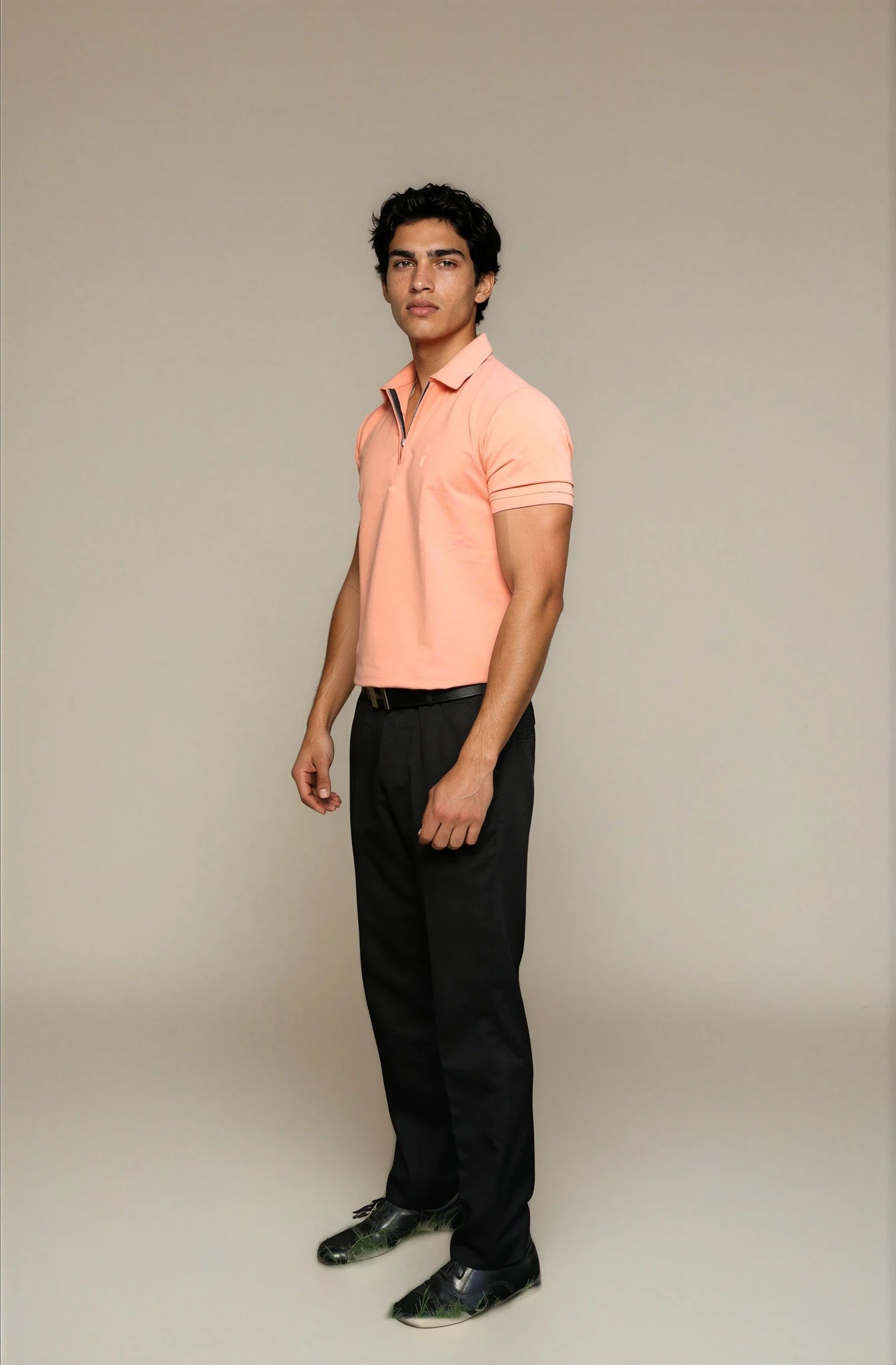 peach polo t-shirt