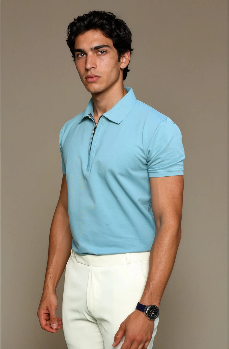 blue polo t- shirt 