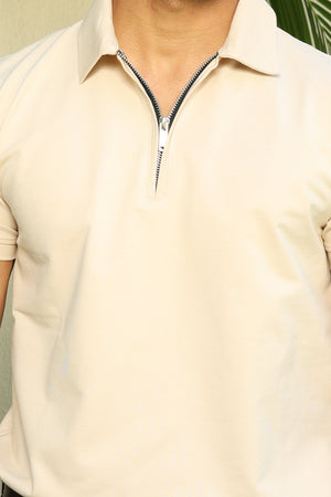 cream polo t-shirt 