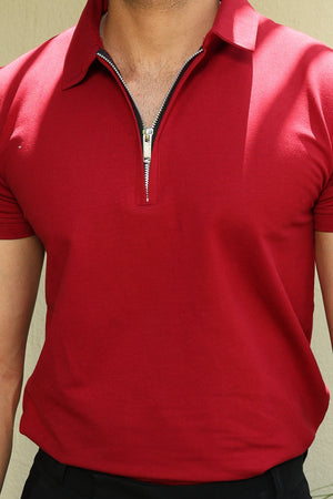 maroon polo t-shirt 