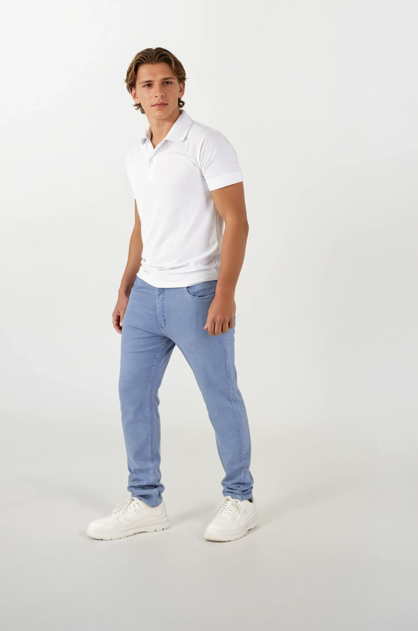 Blue Jeans for Men Ice Wash Slim Fit